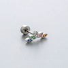 Titanium Steel Love Star Bow Zircon Earrings