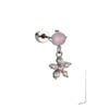 Titanium Steel Love Star Bow Zircon Earrings