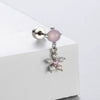 Titanium Steel Love Star Bow Zircon Earrings