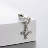 Titanium Steel Love Star Bow Zircon Earrings