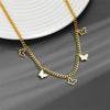 Titanium Steel Love Star Butterfly Four Leaf Clover Necklace Bracelet Earrings Suit With Water Drops And Bell Patterns