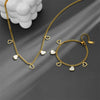 Titanium Steel Love Star Butterfly Four Leaf Clover Necklace Bracelet Earrings Suit With Water Drops And Bell Patterns