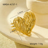Titanium Steel Love Textured Peach Heart Dualuse Scarf And Towel Buckle Ring For Women Retro Light Luxury Style With Electroplating