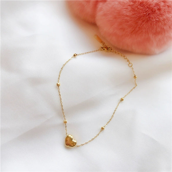 Titanium Steel Love Water Drops Bells Fashion Jewelry Set For Women Necklace And Bracelet Electroplated