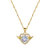 Titanium Steel Love Wings Jewelry Set With Geometric Pattern And Electroplating For Women