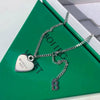 Titanium Steel Loveshaped Geometric Light Luxury Gold Inlaid Women's Cross Chain Necklace