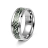 Titanium Steel Luminous Dragon Pattern Ring Electroplating Jewelry Unisex