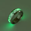 Titanium Steel Luminous Dragon Pattern Ring Electroplating Jewelry Unisex