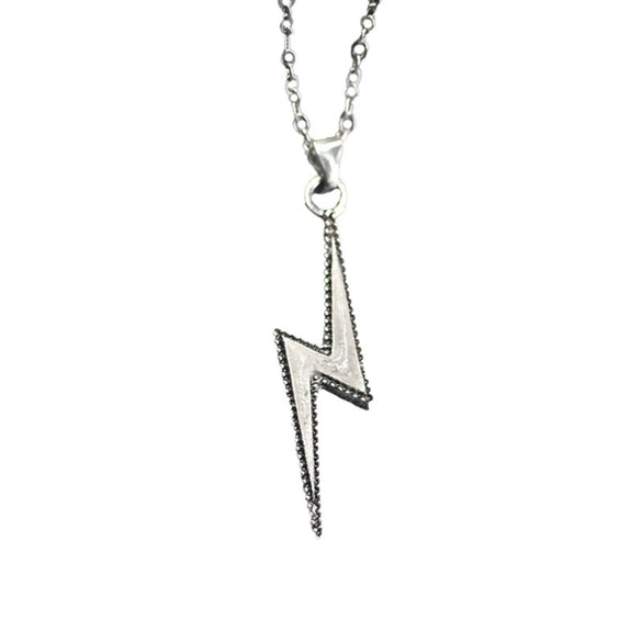 Titanium Steel Luminous Lightning Pendant Unisex Fashion Necklace With Geometric Style And Electroplating Treatment