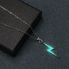 Titanium Steel Luminous Lightning Pendant Unisex Fashion Necklace With Geometric Style And Electroplating Treatment