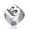 Titanium Steel Men's Ring With Letters And Numbers Polished