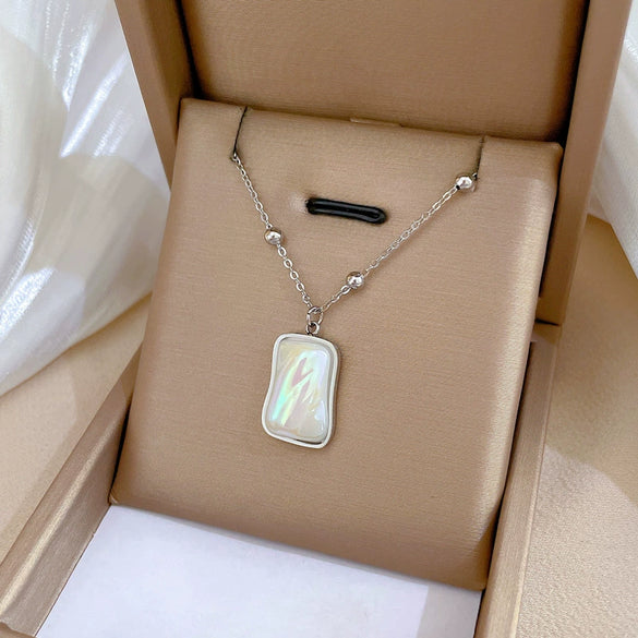 Titanium Steel Mermaid Style Geometric Electroplating Women's Necklace