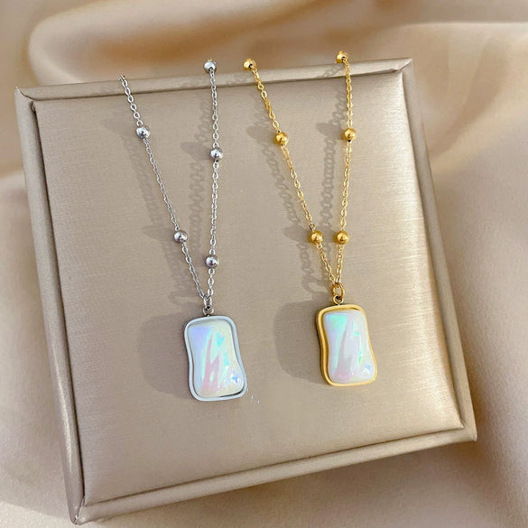 Titanium Steel Mermaid Style Geometric Electroplating Women's Necklace