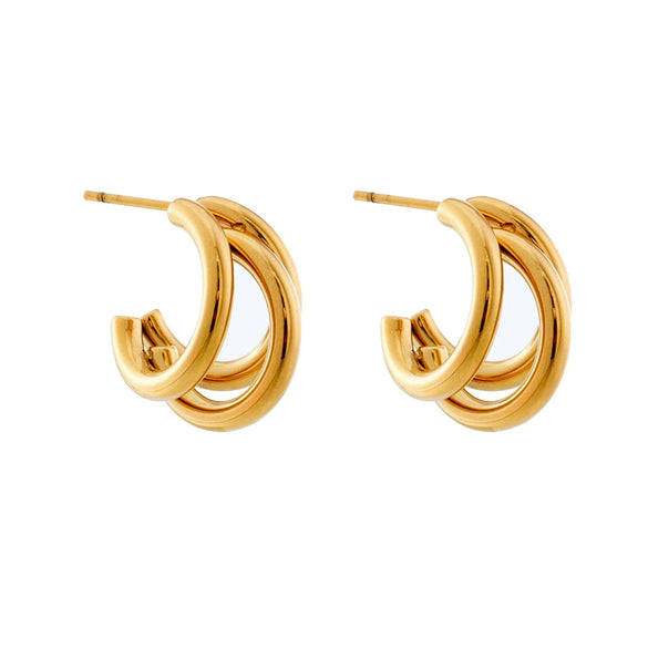 Titanium Steel Metal Mosquito Coil Ear Clip Earring With Electroplating Geometric Design Unisex