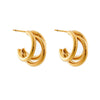 Titanium Steel Metal Mosquito Coil Ear Clip Earring With Electroplating Geometric Design Unisex