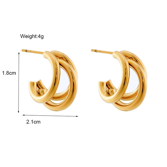 Titanium Steel Metal Mosquito Coil Ear Clip Earring With Electroplating Geometric Design Unisex