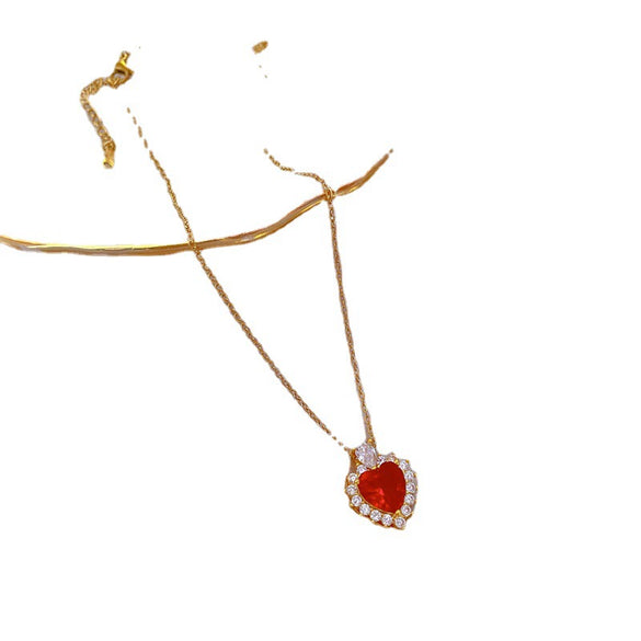 Titanium Steel Micro Diamond Ochain Necklace With Geometric Pattern And Cartoon Style For Women