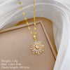 Titanium Steel Microencrusted Snowflake Geometric Women's Necklace And Earrings Set With Electroplating