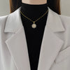 Titanium Steel Microencrusted Snowflake Geometric Women's Necklace And Earrings Set With Electroplating