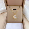 Titanium Steel Microinlaid Diamond Geometric Cartoon Style Necklace