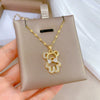 Titanium Steel Microinlaid Diamond Geometric Cartoon Style Necklace
