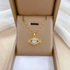 Titanium Steel Microinlaid Diamond Geometric Cartoon Style Necklace