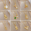 Titanium Steel Microinlaid Diamond Geometric Cartoon Style Necklace