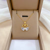 Titanium Steel Microinlaid Diamond Geometric Cartoon Style Necklace