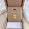 Titanium Steel Microinlaid Diamond Geometric Cartoon Style Necklace
