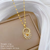 Titanium Steel Microinlaid Flower Jewelry Set With Geometric Design And Electroplating Process For Women