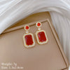 Titanium Steel Microinlaid Jewelry Set With Geometric Pattern And Electroplating Treatment For Women