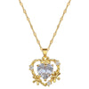 Titanium Steel Microinlaid Love Heart Flower Geometric Style Electroplating Women's Necklace Earrings Set