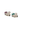 Titanium Steel Microinlaid Zircon Animal Zodiac Cat Head Ear Nail