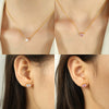 316L Stainless Steel Microinlaid Zircon Love Peach Heart Pendant Necklace And Earrings With Electroplating For Women