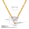 316L Stainless Steel Microinlaid Zircon Love Peach Heart Pendant Necklace And Earrings With Electroplating For Women