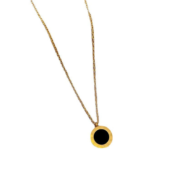 Titanium Steel Minimal Wind Furnace Real Gold Electroplated Geometric Cartoon Necklace For Unisex
