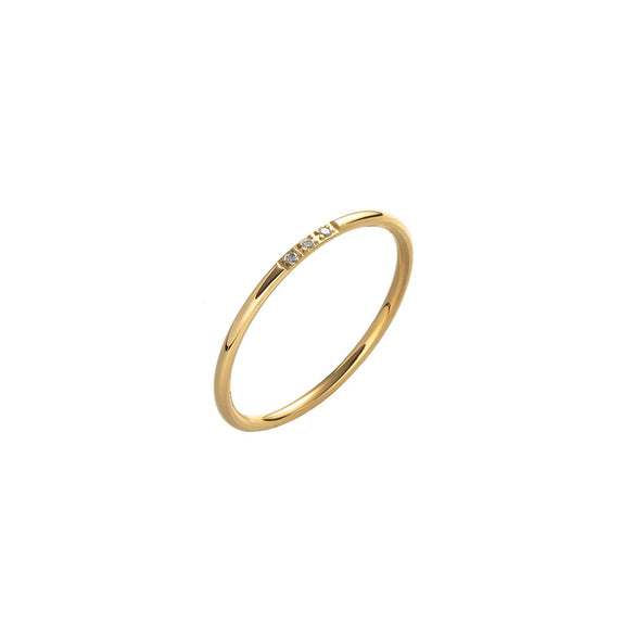 Titanium Steel Minimalist Geometric Diamondencrusted Electroplated Ring For Couple