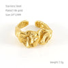 316L Stainless Steel Minimalist Irregular Lava Open Ring Geometric Style Electroplated Unisex