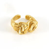 316L Stainless Steel Minimalist Irregular Lava Open Ring Geometric Style Electroplated Unisex