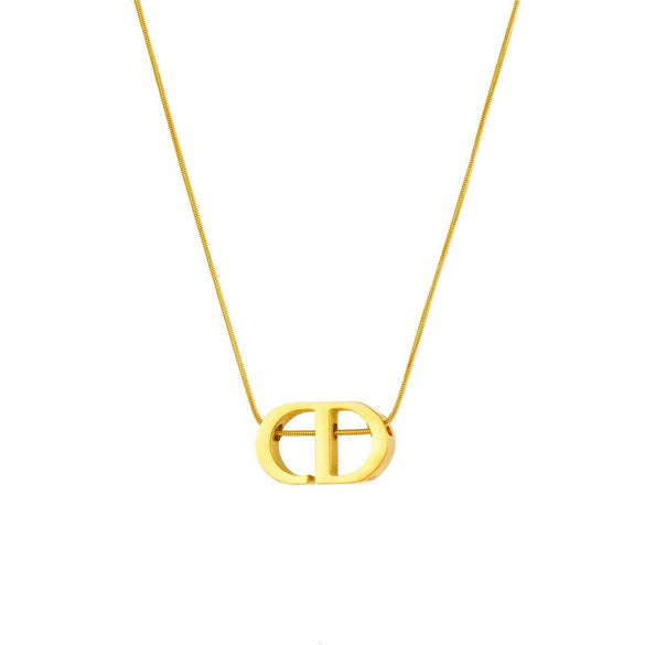 Titanium Steel Minimalistic Electroplated Geometric Cartoon Unisex Necklace