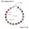 316L Stainless Steel Mixed Color 3A Zircon Bracelet And Necklace Jewelry Set With Pvd Vacuum Plating