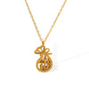 316L Stainless Steel Money Bag Pendant Necklace Electroplated Fashion Women's Light Luxury Highend Clavicle Chain
