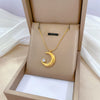 Titanium Steel Moon Zircon Geometric Cartoon Style Electroplated Unisex Necklace
