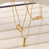 316L Stainless Steel Multi Layer Clavicle Chain Women's Fashion Cold Style Electroplated Necklace