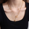 316L Stainless Steel Multi Layer Clavicle Chain Women's Fashion Cold Style Electroplated Necklace