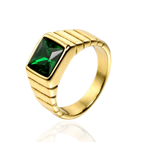 Titanium Steel Multicolor Square Geometric Polished Ring For Men And Women