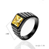Titanium Steel Multicolor Square Geometric Polished Ring For Men And Women