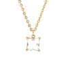 316L Stainless Steel Multicolor Zircon Geometric Pendant Clavicle Chain With Cross Chain Style For Women