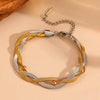 Titanium Steel Multilayer Electroplated Cartoon Style Snake Clip Bead Stacking Bracelet