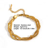 Titanium Steel Multilayer Electroplated Cartoon Style Snake Clip Bead Stacking Bracelet
